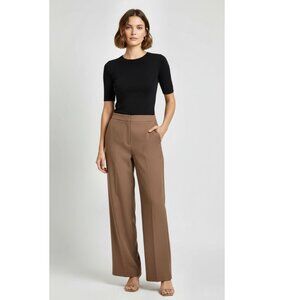 Helmut Lang 100% Wool Wide Leg Trousers, Tan, Womens Size 4